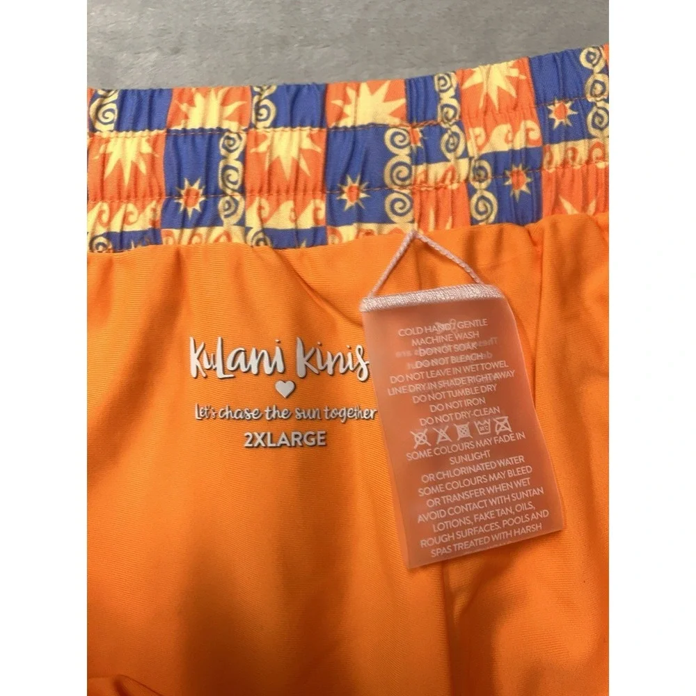 Kulani Kini's Swim Trunks Mens 2XL Celestial Sun AOP Pattern Funky Pool Shorts